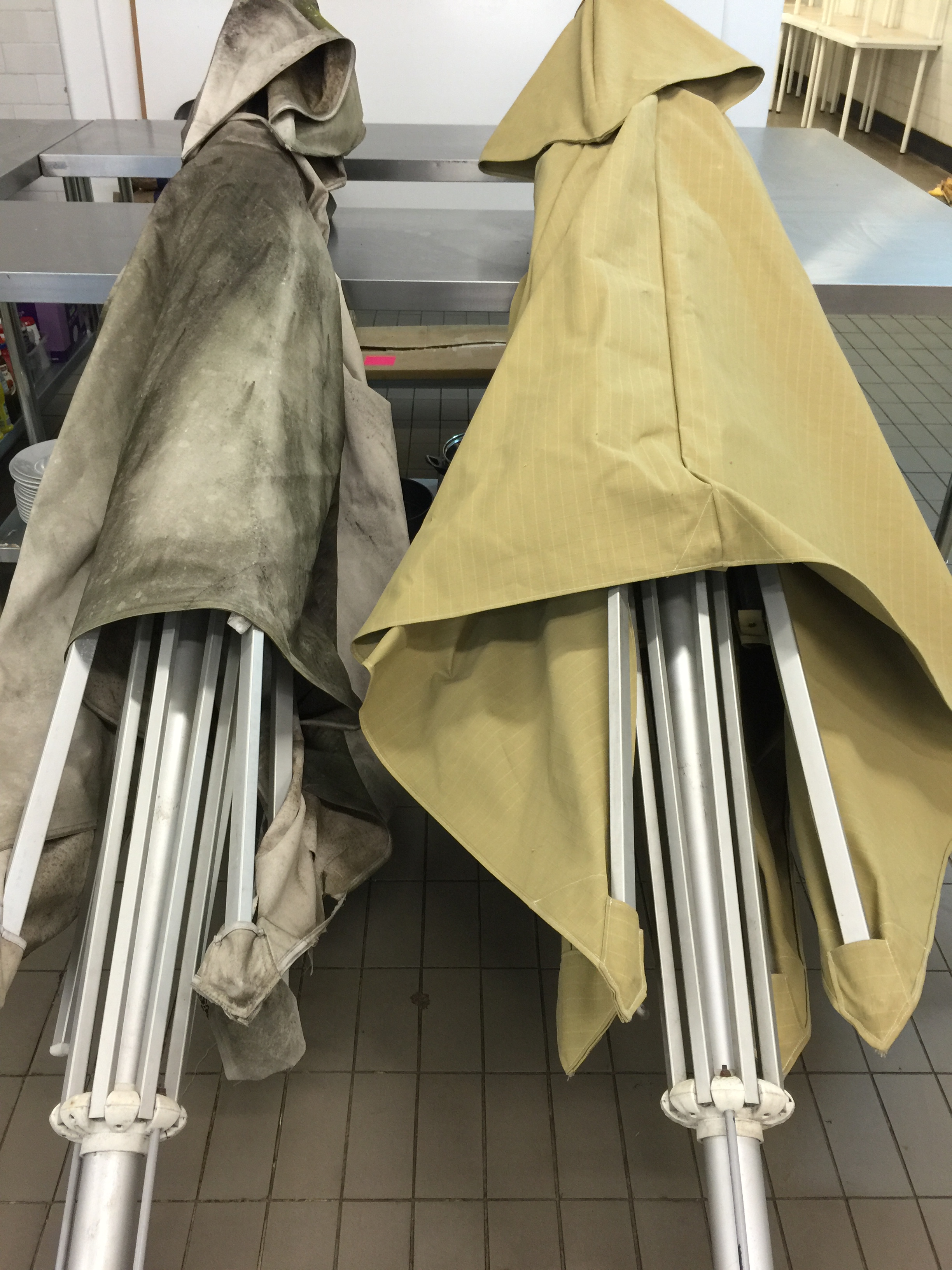 Restored canvas umbrella